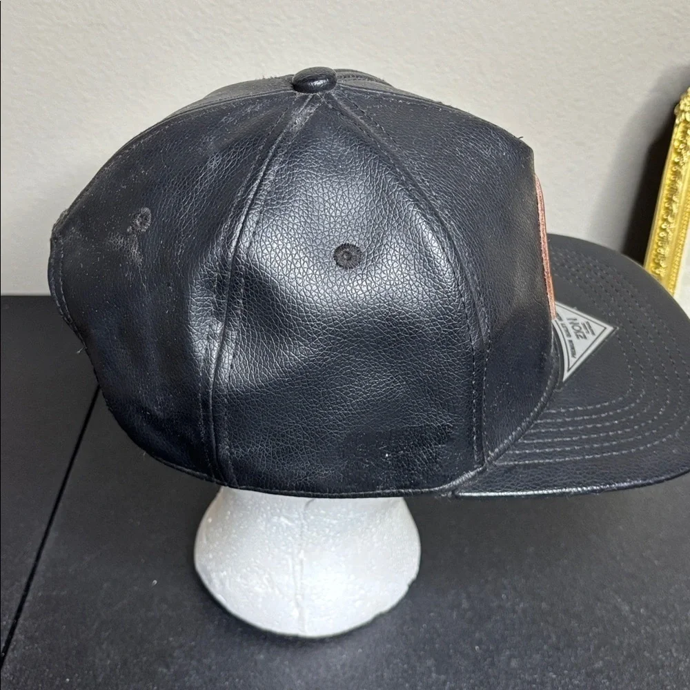 Zion Faux Leather Black Lone Star State Cap